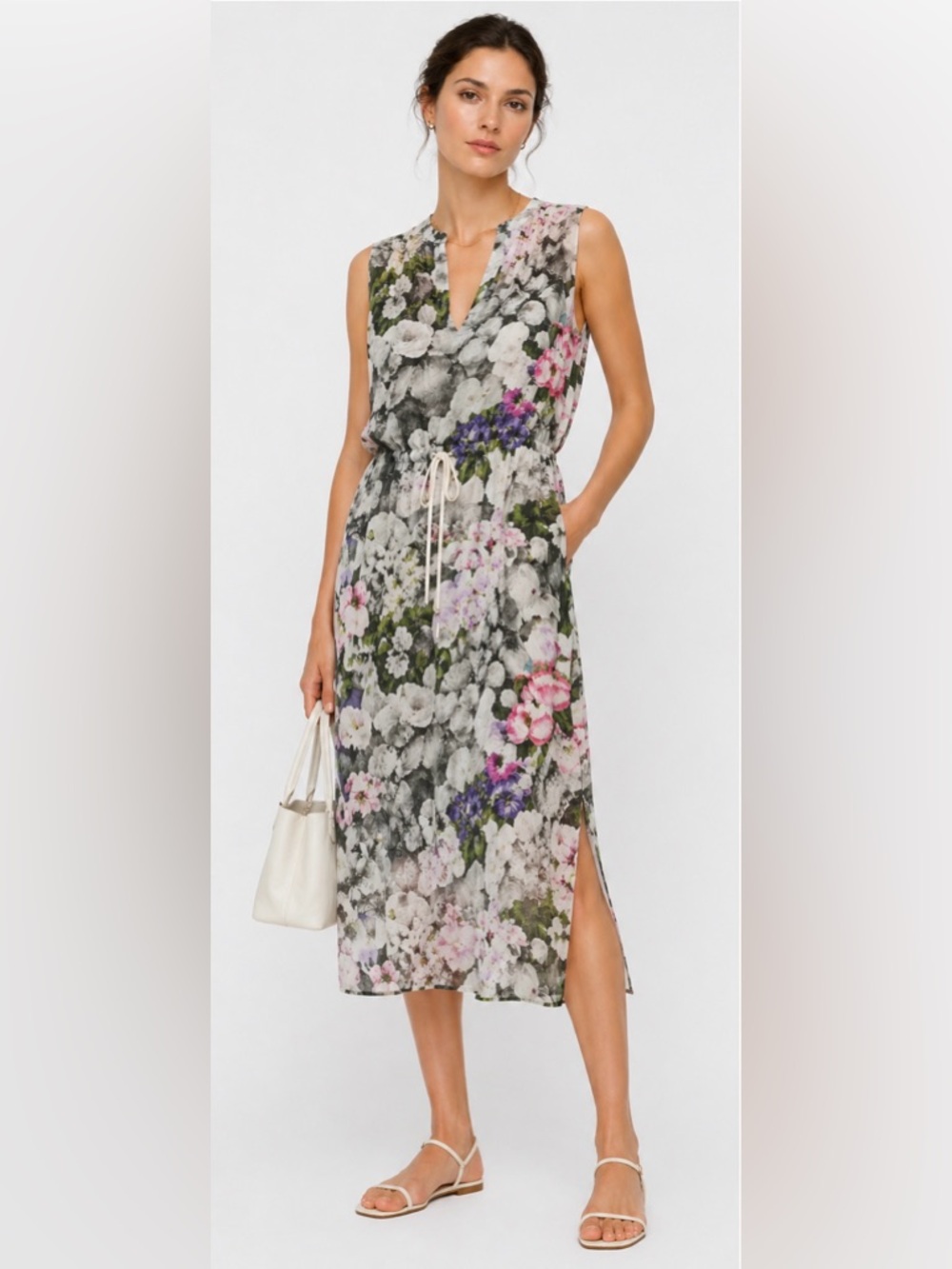 MM6 Maison Margiela Abstract Floral Dress IT 40 (US 4) Viscose Sleeveless Chic